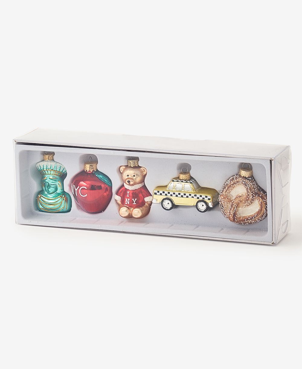 Holiday Lane Heritage NYC Glass Small Figural Ornaments, Set of 5, Macy's Exclusive