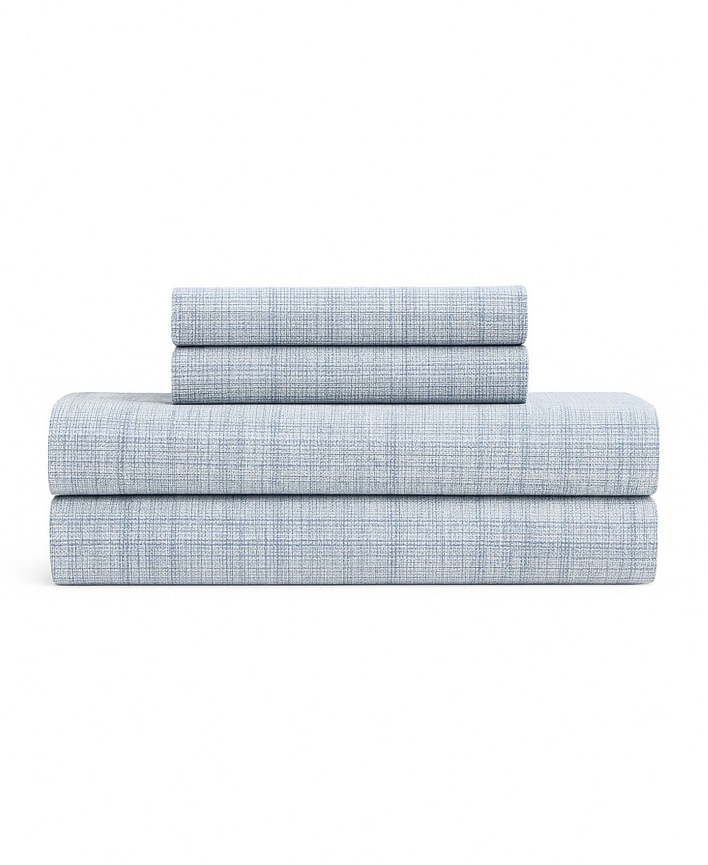 Calvin Klein Printed Washed 200-Thread Count Cotton Percale 4-Pc. Sheet Set, King