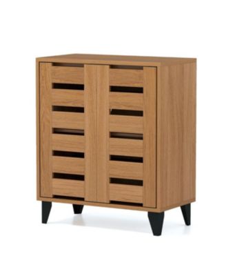 Slickblue 4-Tier Farmhouse Shoe Cabinet with Louvered Doors