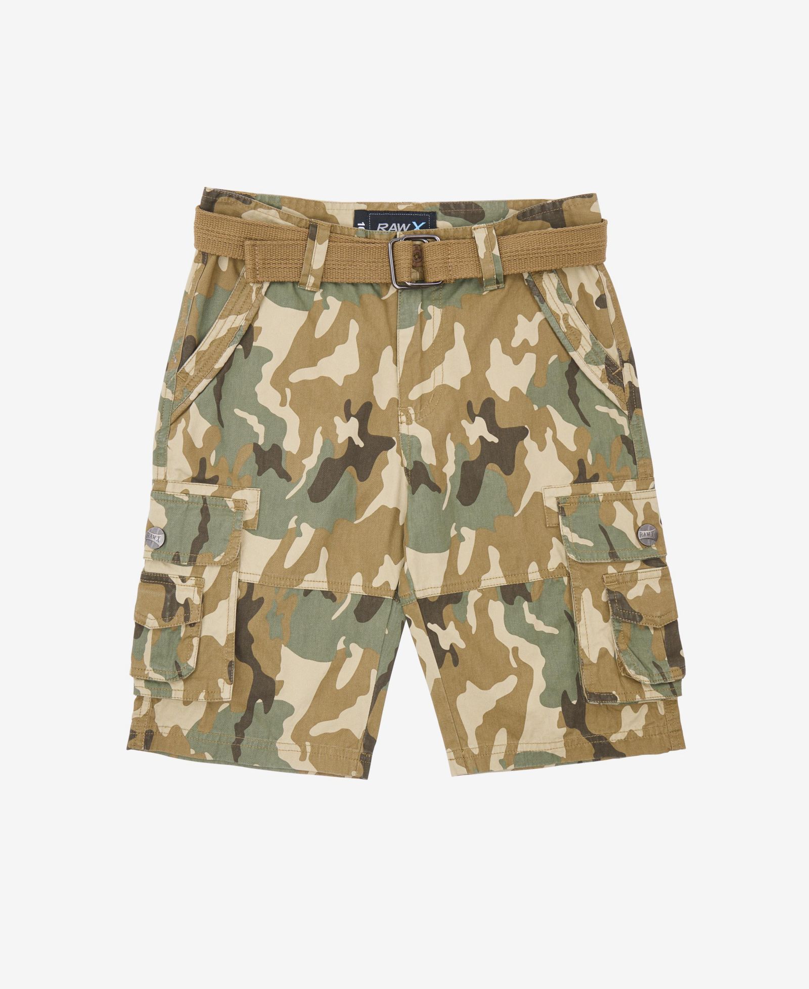 RAW X Big Boys Belted Twill Cargo Shorts