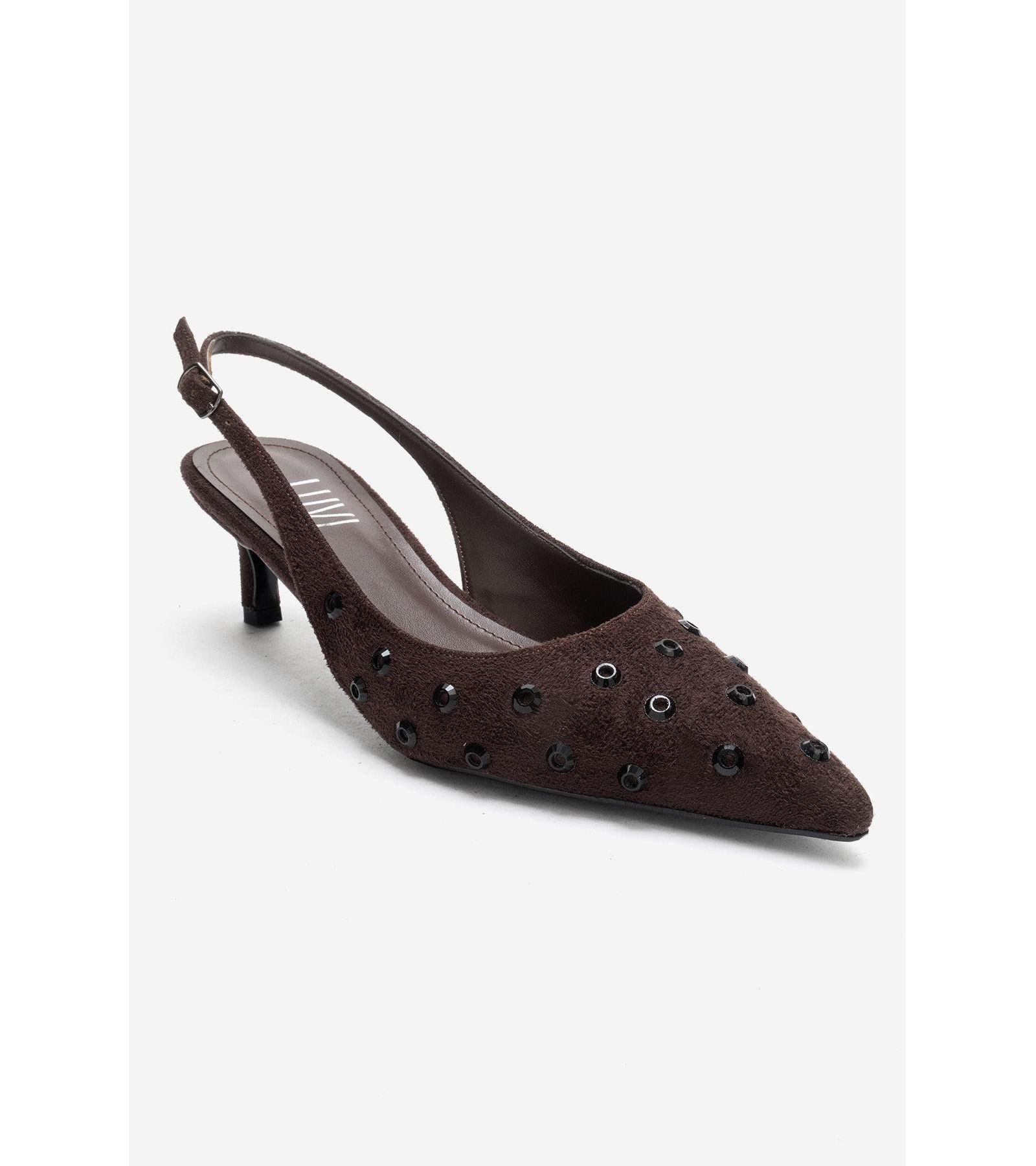 Женские Prologue Shoes Lorex Embellished Stiletto Slingback Pump