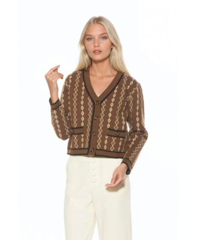 Alexia Admor Women's Briar Collegiate Contrast Trim Cardigan