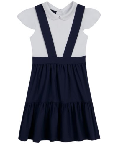 Детское платье Nautica Girls' 4-6X Short-Sleeve Pindafore