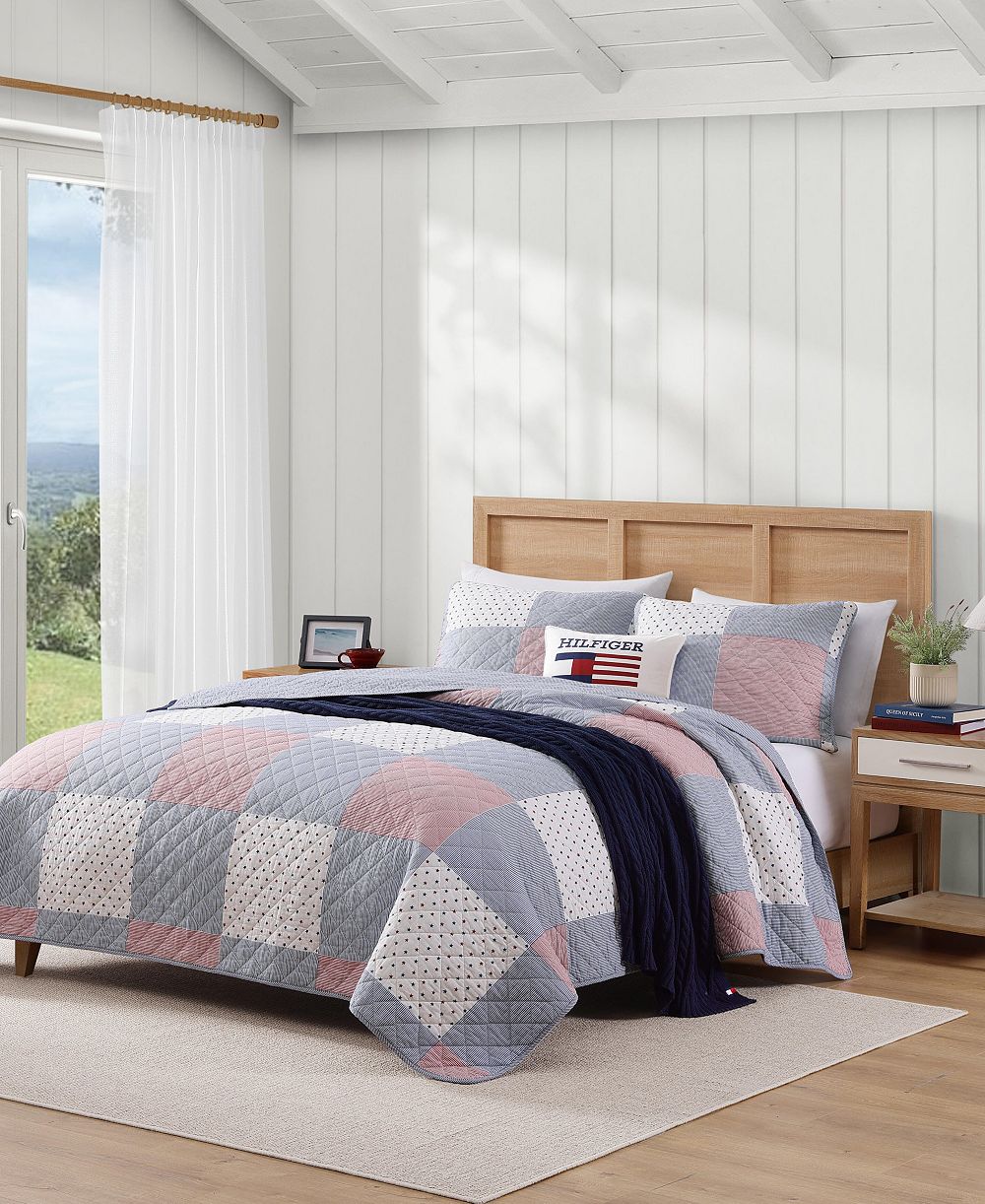 Tommy Hilfiger Ithaca Americana Patchwork Cotton Reversible 3-Pc. Quilt Set, Full/Queen