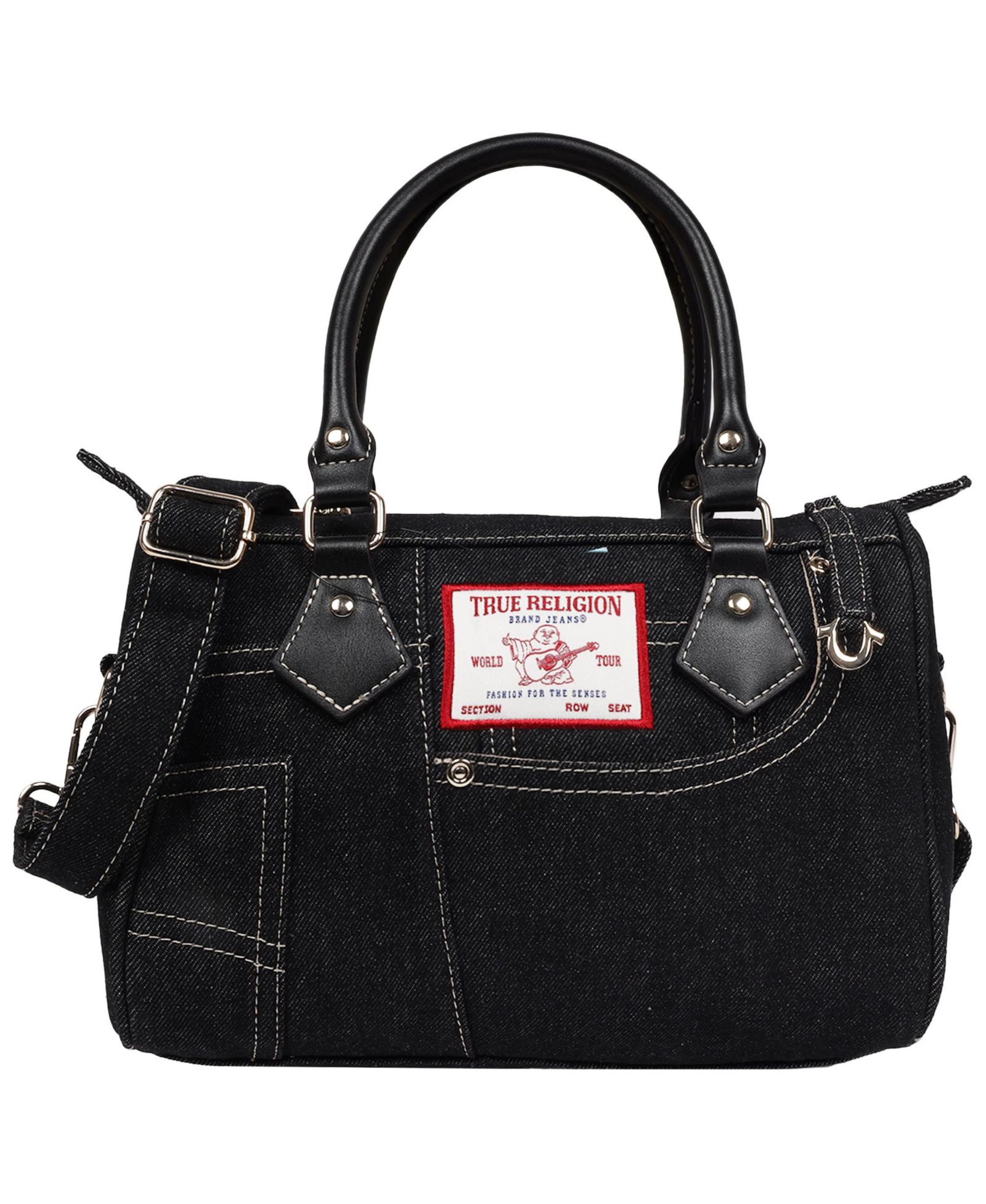 True Religion Denim Heritage Satchel with Top Handles & Crossbody Strap