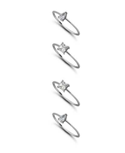 Кольцо Macy's 4Pc. Set- 2- 4mm Square Cut Cubic Zirconia Stones Band