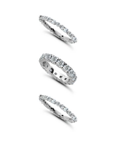 Macy's (8 1/20 ct.t.w) 3Pc. Set- 2- 4x2mm Baguette 2mm Round Cubic Zirconia Ring