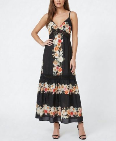 Taylor Женское Lace Trim Floral V-Neck Dress