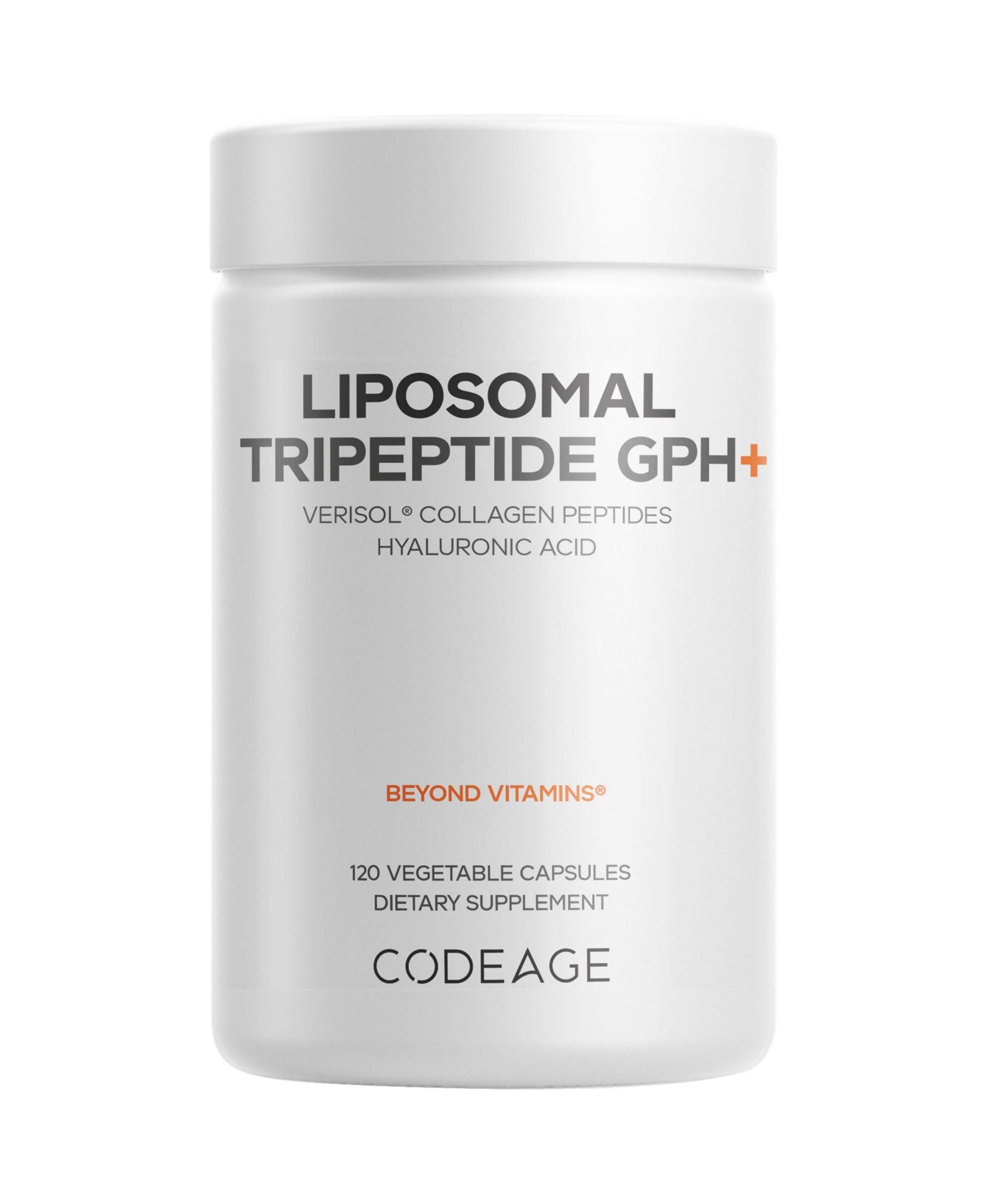 Codeage Liposomal Tripeptide GPH+ - Verisol Collagen Peptides, Hyaluronic Acid - Поддержка кожи - 120 капсул