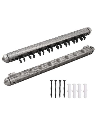 GSE Games & Sports Expert 2-Piece Wood 12 Billiard Pool Cue Rack Wall Mounted Holders, Pool Cue Wall Rack Set