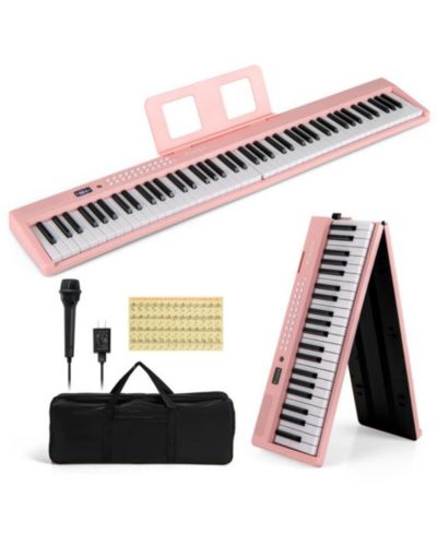 88-Key Foldable Electric Keyboard with Wireless MIDI and Dual Speakers