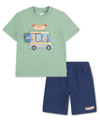 Levi's Детский комплект из футболки и шорт Hot Dog Truck 2-Piece Set 2T-4T