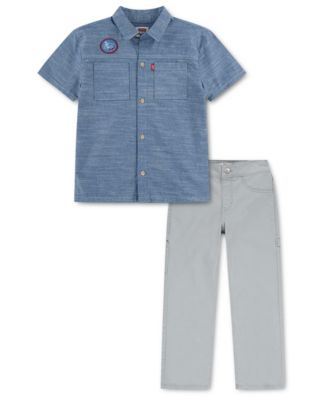 Детский комплект Levi's из топа и брюк из шамбре, 2 части