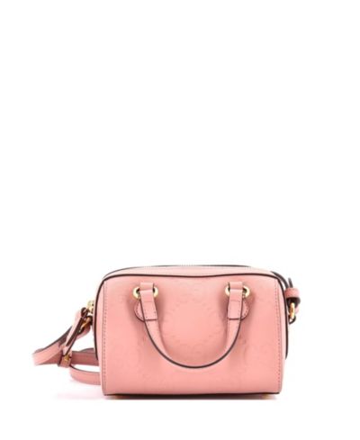 Сумка Gucci Super Mini Convertible Boston Bag Jumbo GG Embossed Leather, Pre-Owned