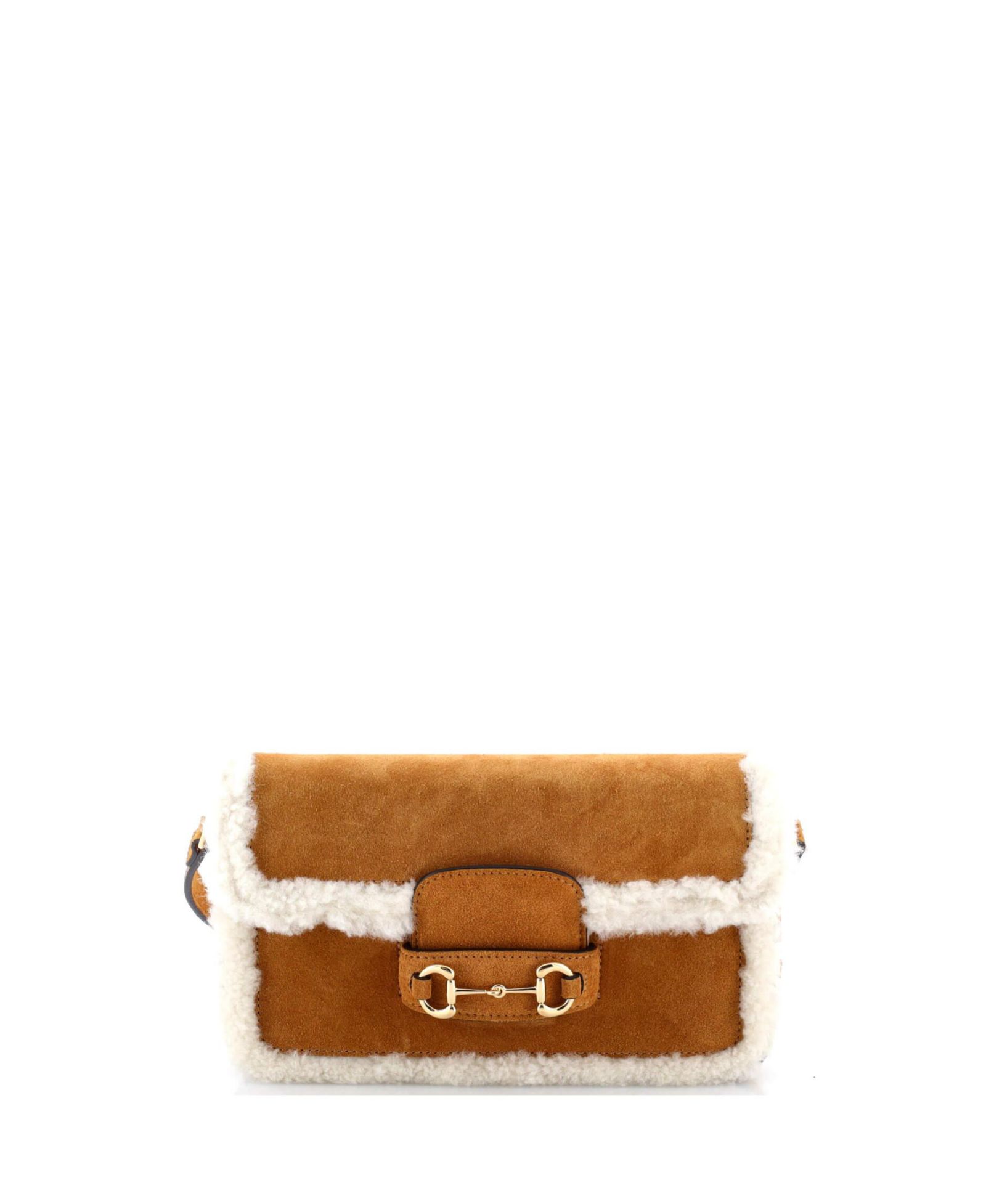 Pre-Owned Gucci мини-сумка через плечо Mini Horsebit 1955 Suede с шерстью