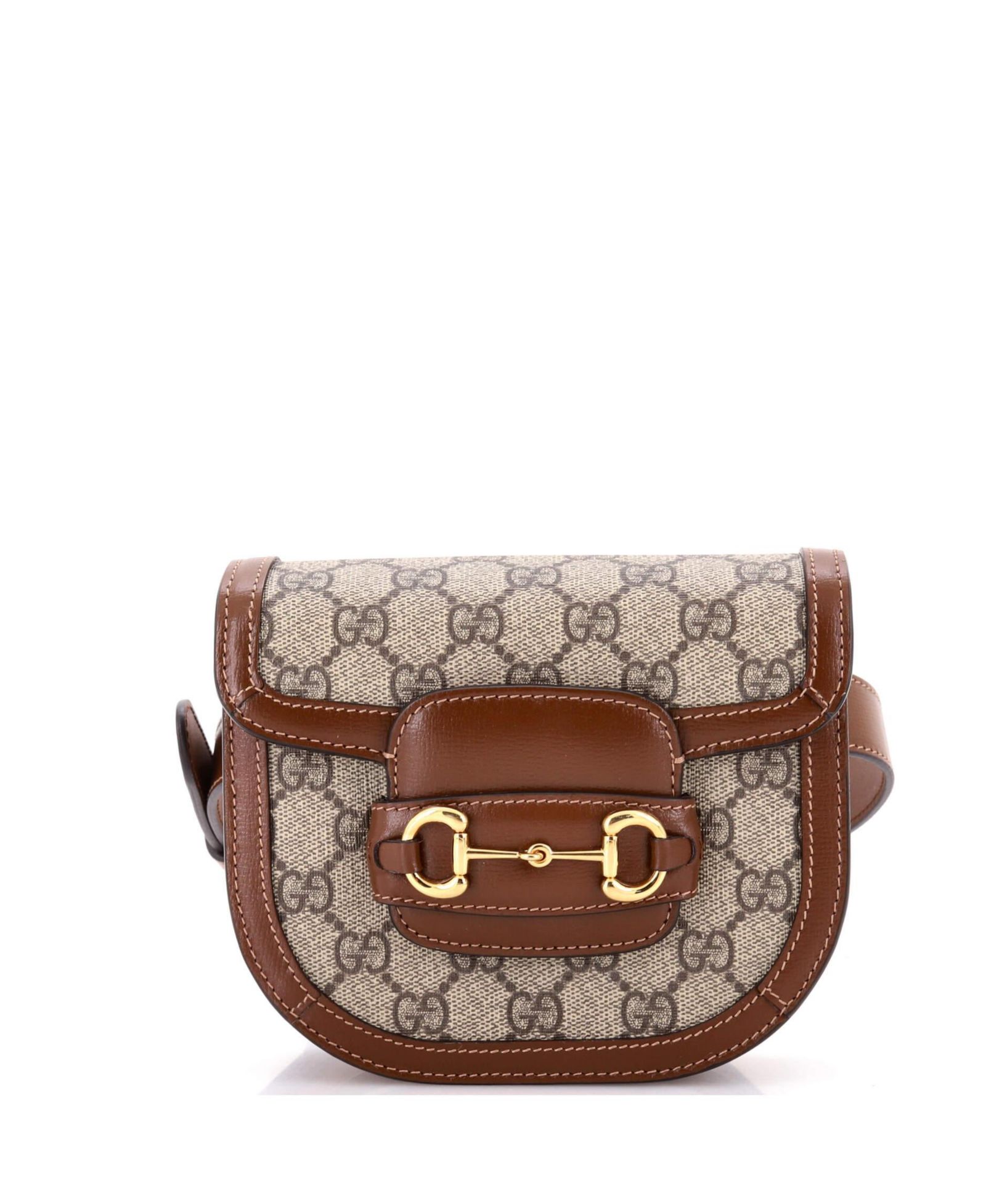Pre-Owned Gucci Mini Horsebit 1955 Shoulder Bag GG Coated Canvas with Leather