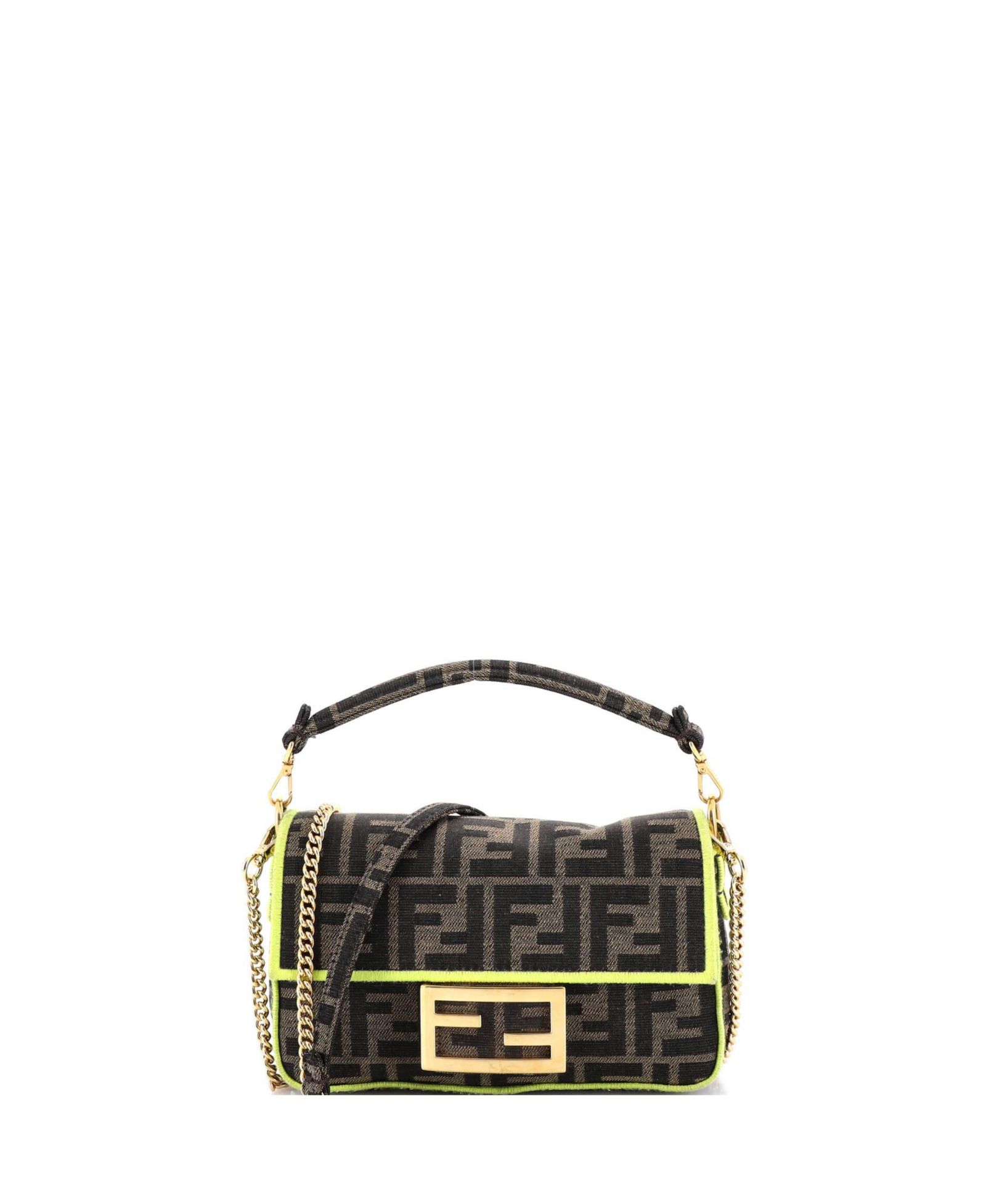 Pre-Owned Fendi Мини-сумка Baguette NM Zucca Canvas