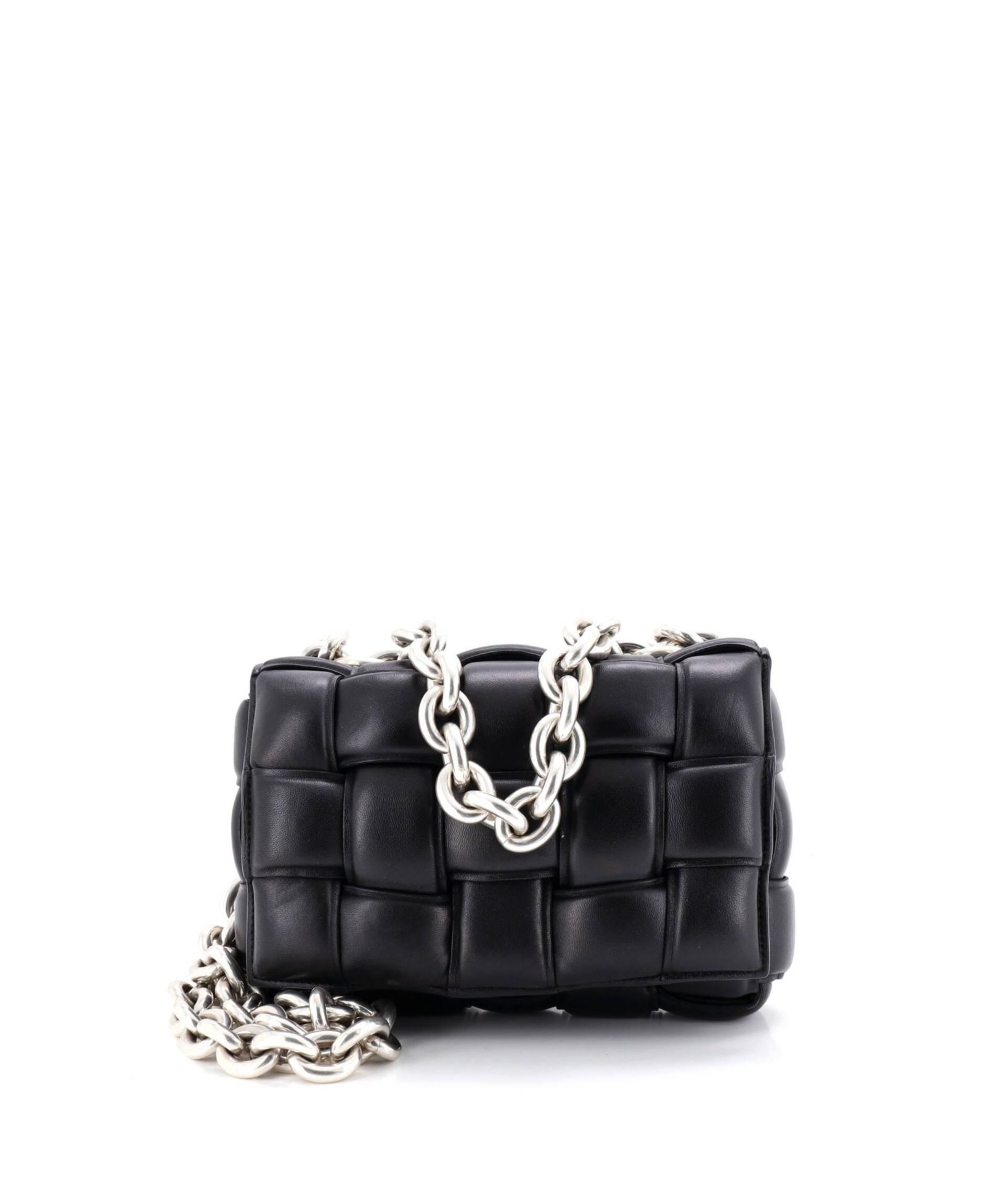Подержанная сумка через плечо Bottega Veneta Cassette из кожи Intrecciato с цепью