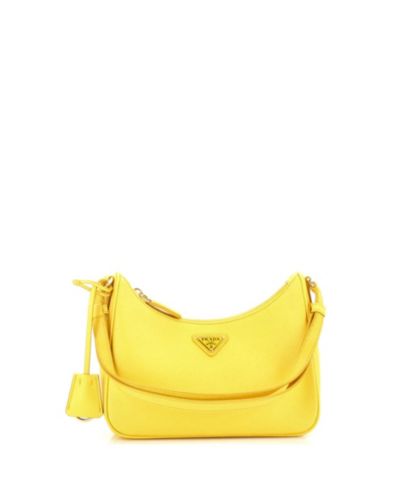 Сумка Prada Mini Re-Edition Hobo из кожи Saffiano, б/у