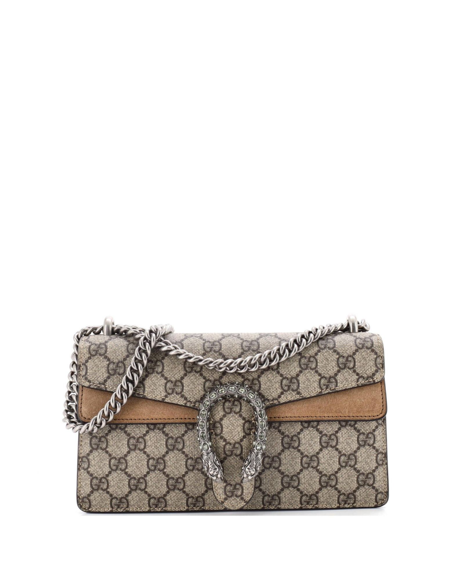 Pre-Owned Gucci Small Dionysus Bag GG Coated Canvas with Crystal Embellished Metal
