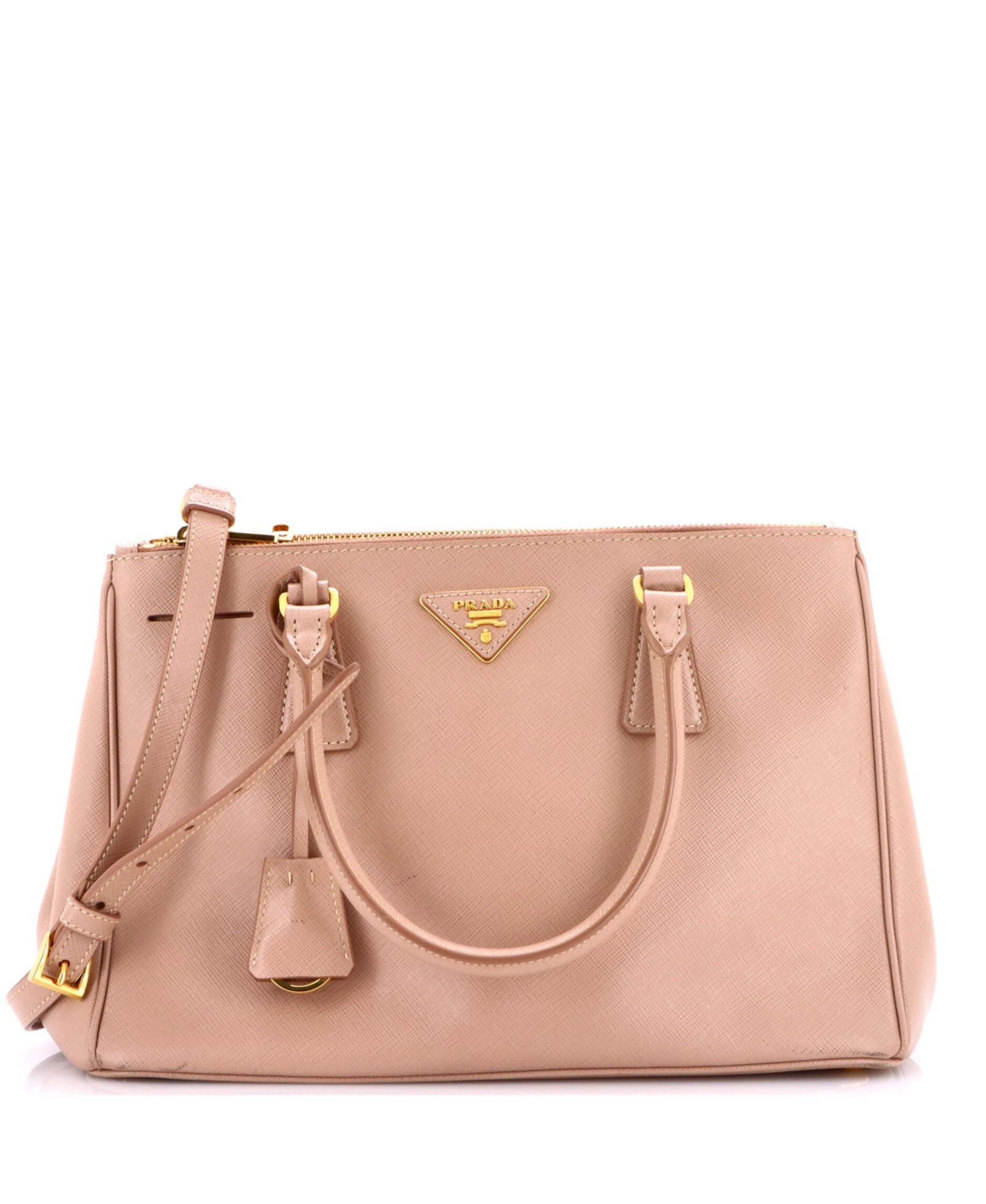Pre-Owned Prada Medium Double Zip Lux Tote Saffiano Leather
