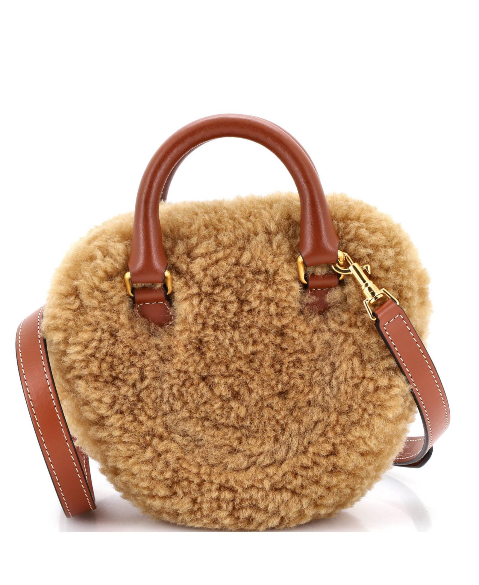 Pre-Owned Celine Medium Heart Bag Shearling with Leather