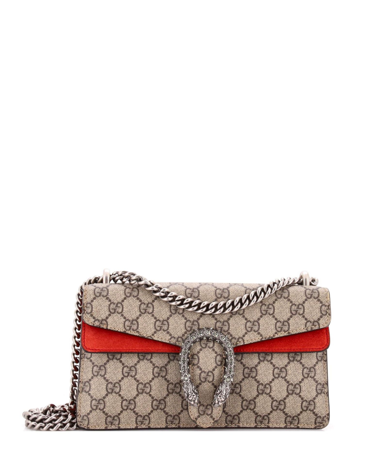 Pre-Owned Gucci Small Dionysus Bag GG Coated Canvas with Crystal Embellished Metal