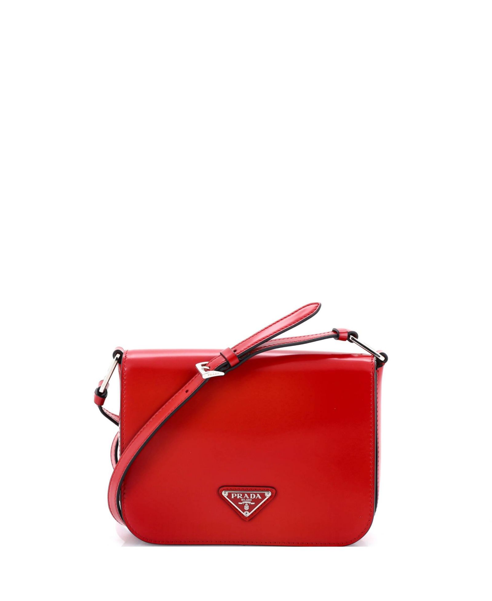 Pre-Owned Prada Small Full Flap Shoulder Bag Spazzolato Leather