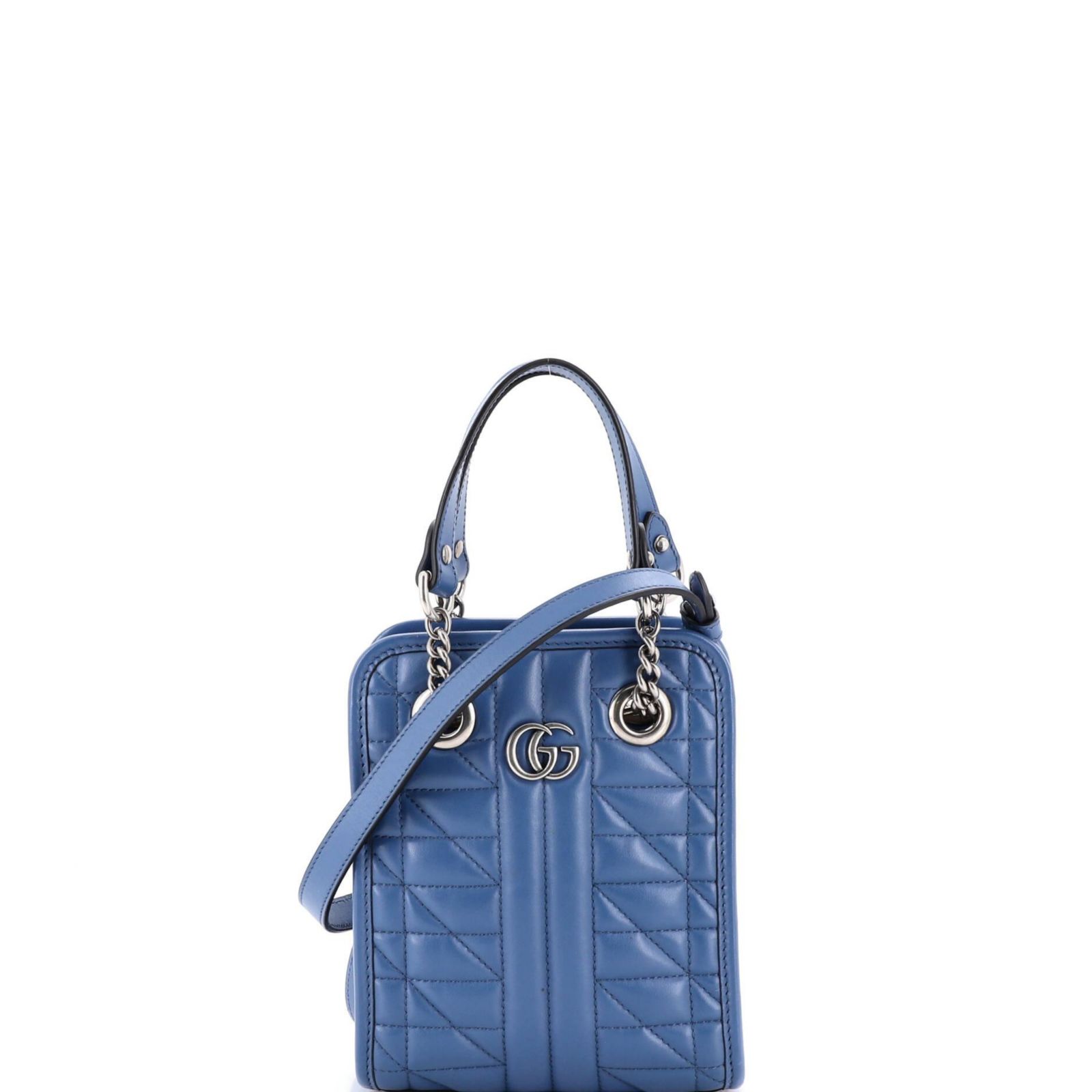 Женская сумка через плечо Gucci Mini GG Marmont из кожи Matelasse