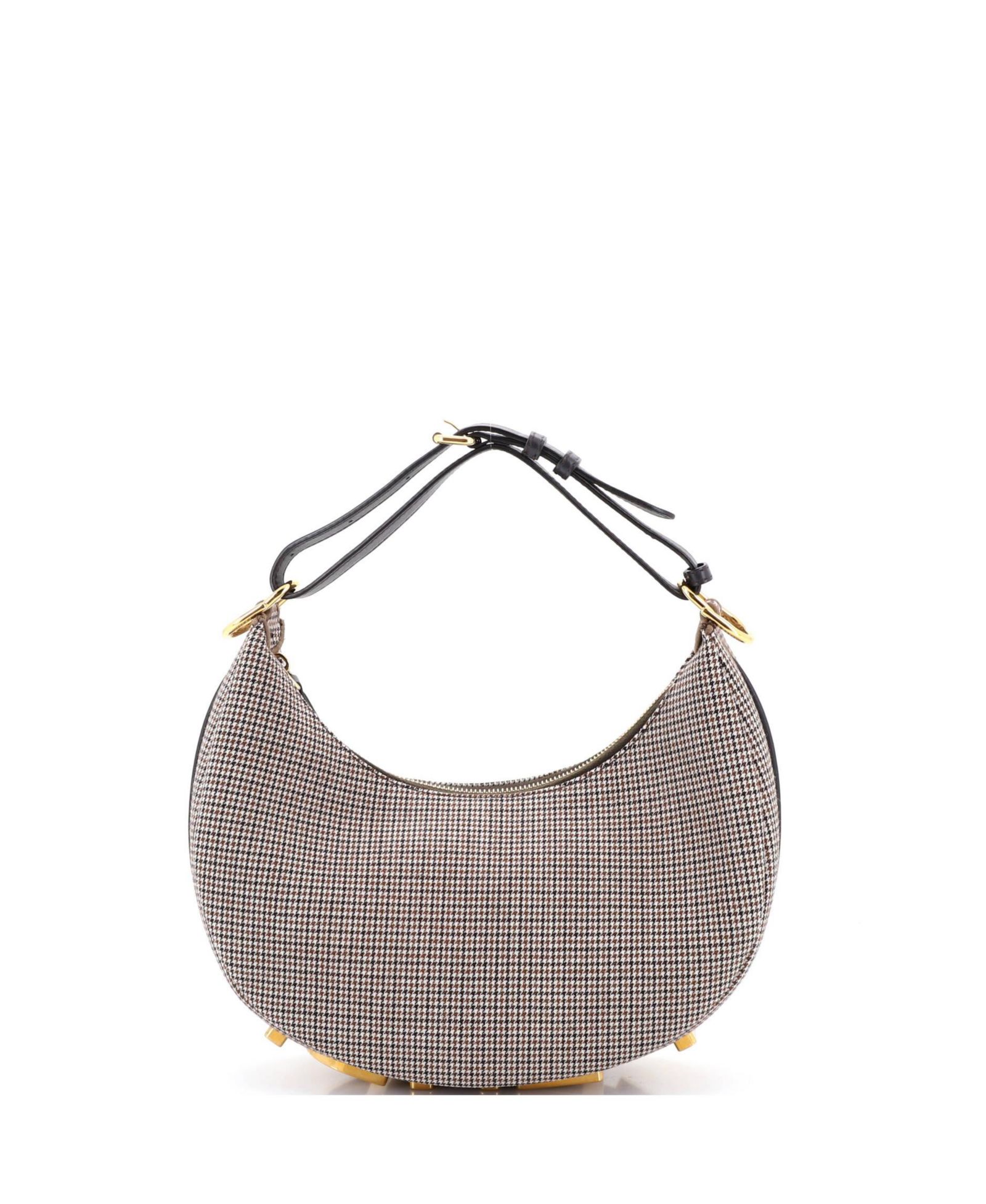 Pre-Owned Fendi Small Fendigraphy Bag Houndstooth Wool