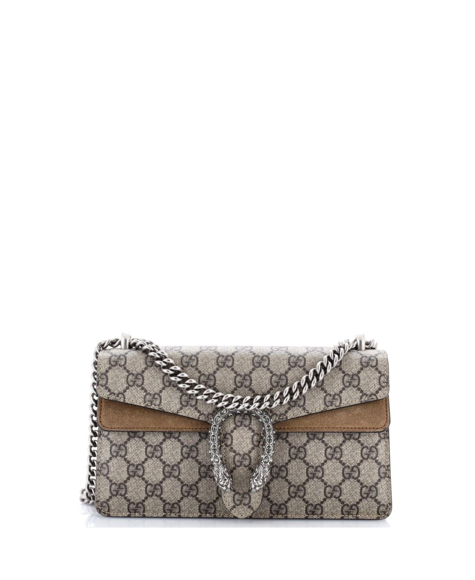 Pre-Owned Gucci Small Dionysus Bag GG Coated Canvas with Crystal Embellished Metal
