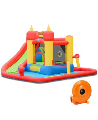 Mecale Inflatable Water Slide Bounce House with Water Cannon, Ages 3-10