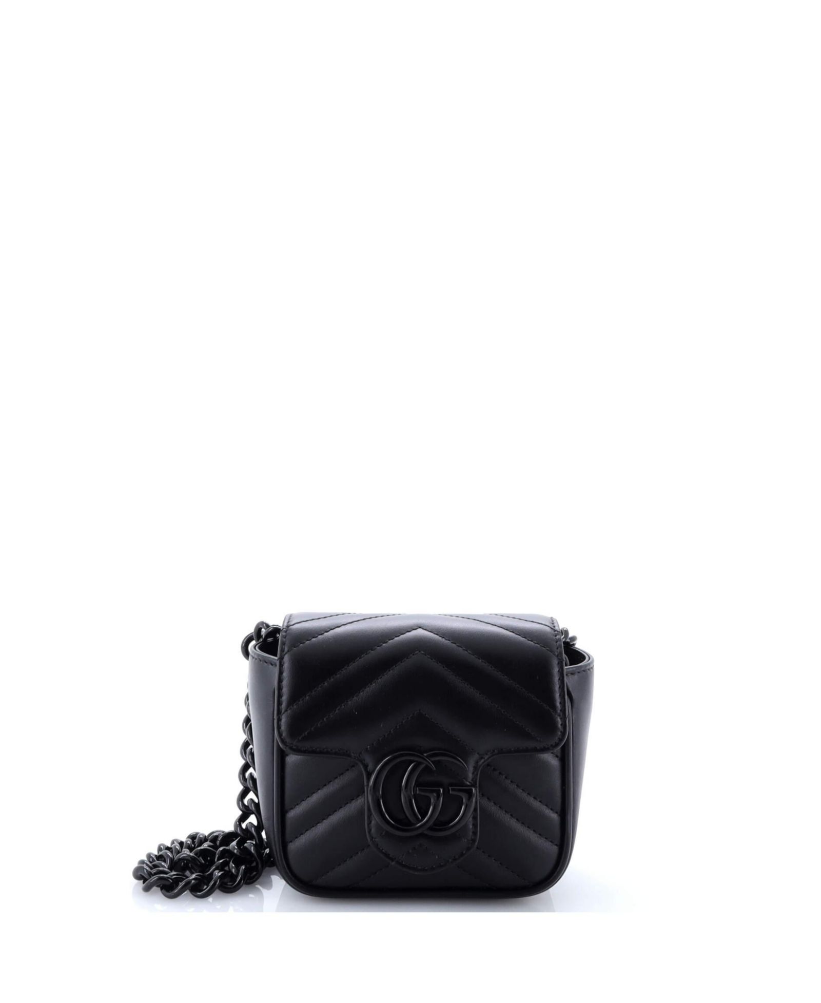 Подержанная сумка-ремень Gucci Mini GG Marmont с клапаном из стеганой кожи