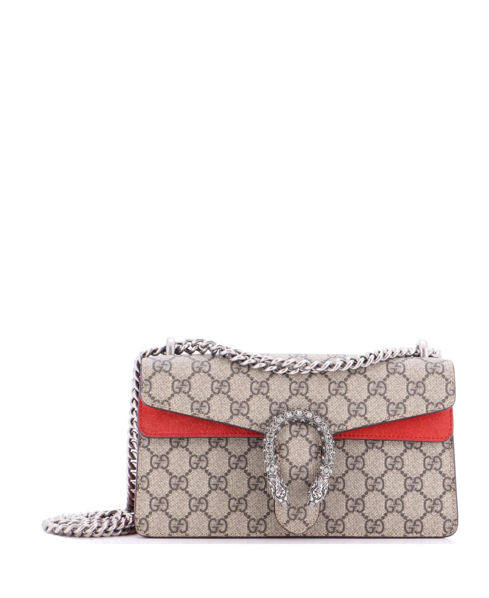 Pre-Owned Gucci Small Dionysus Bag GG Coated Canvas with Crystal Embellished Metal
