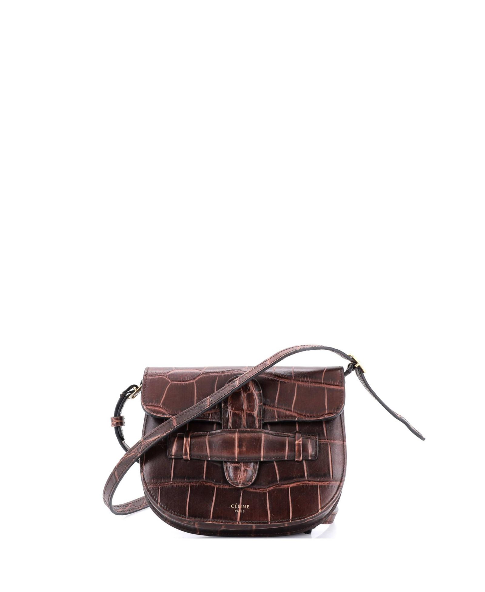 Pre-Owned Celine Mini Symmetrical Shoulder Bag Embossed Leather