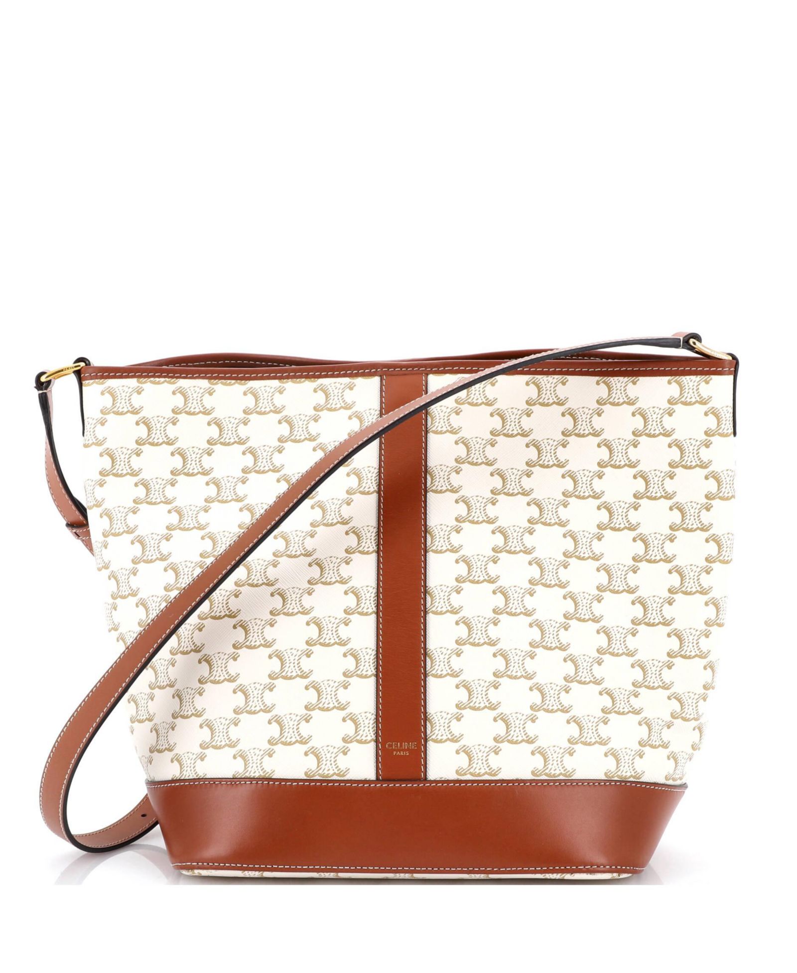 Pre-Owned Celine Medium Bucket Bag Triomphe Coated Canvas