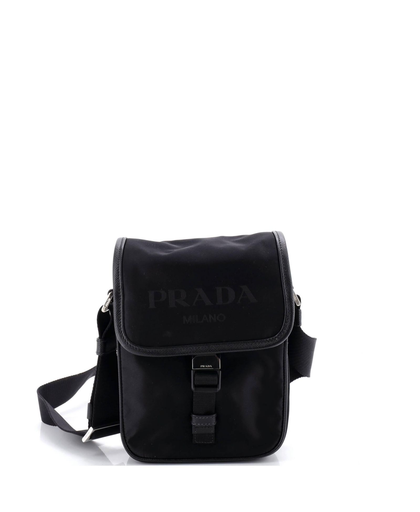 Сумка через плечо Prada с логотипом и пряжкой, нейлон (б/у)