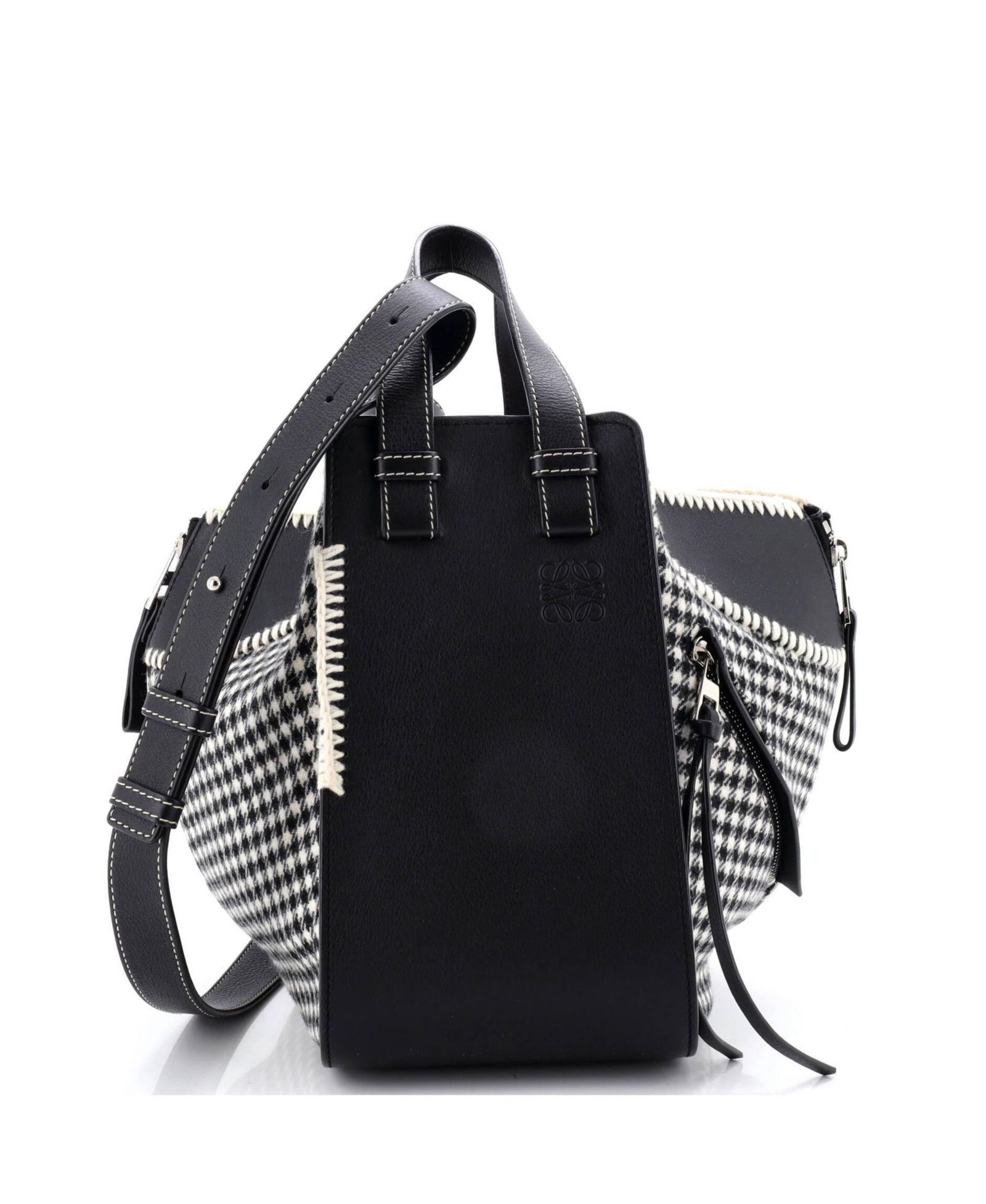 Pre-Owned Loewe маленькая сумка-гамак из кожи и твида