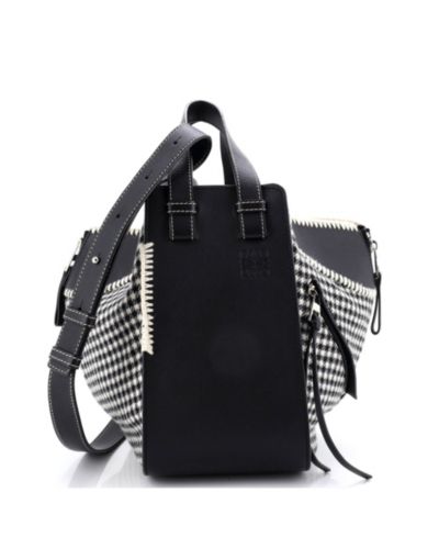 Pre-Owned Loewe маленькая сумка-гамак из кожи и твида