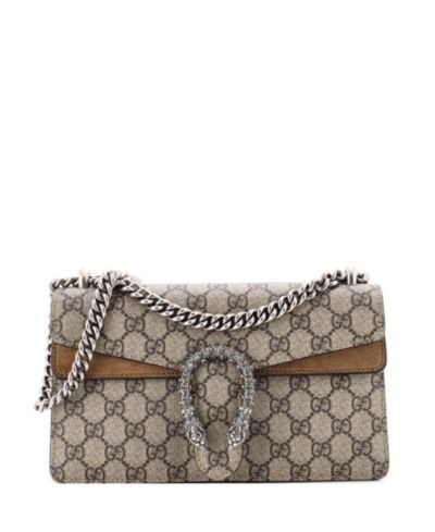 Pre-Owned Gucci Small Dionysus Bag GG Coated Canvas with Crystal Embellished Metal