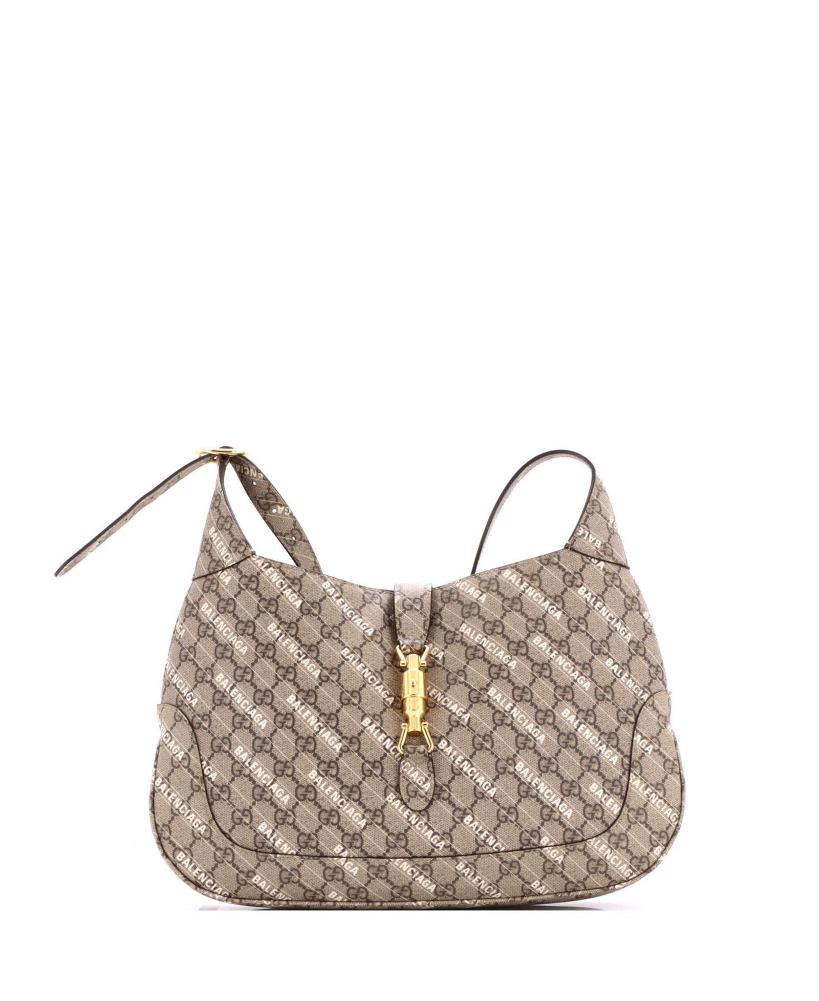 Pre-Owned Gucci Medium x Balenciaga The Hacker Project Jackie 1961 Hobo GG Coated Canvas