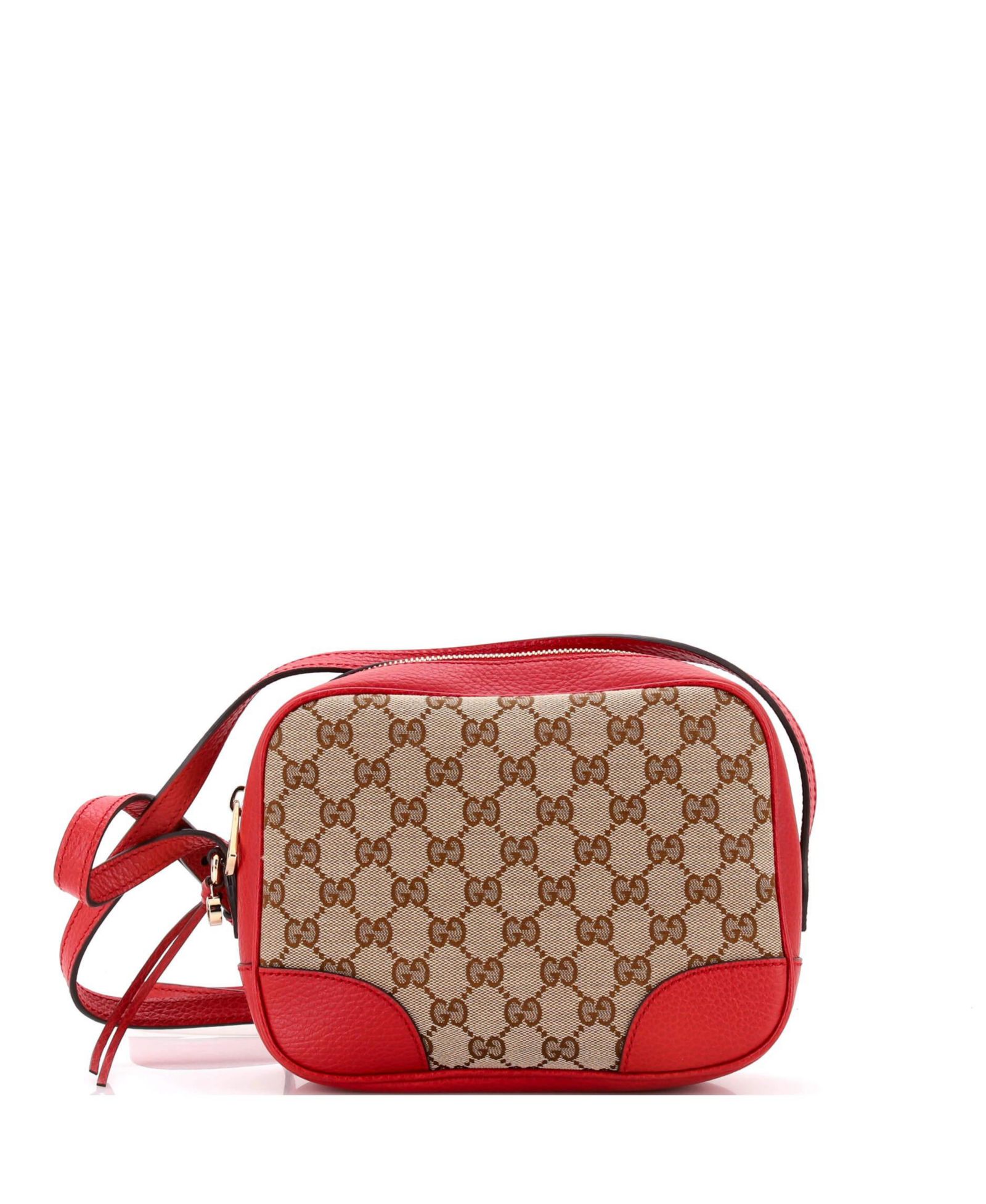 Мини-сумка через плечо Pre-Owned Gucci Mini Bree Disco, GG Canvas, кожа