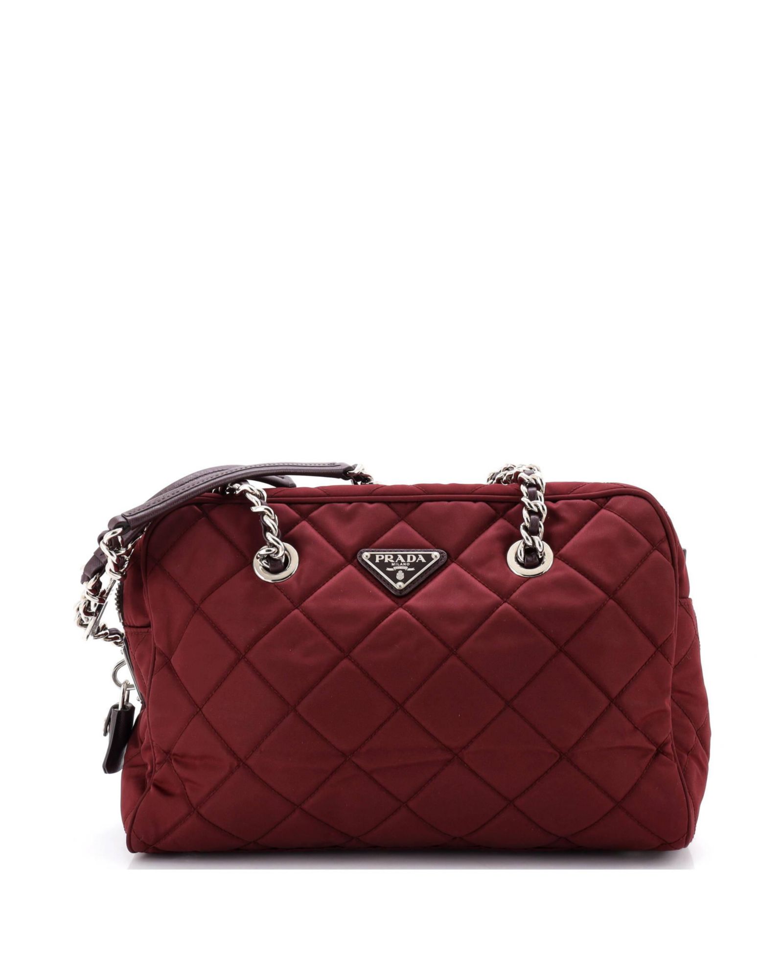 Pre-Owned Prada средняя сумка через плечо с цепочкой, стеганая Tessuto