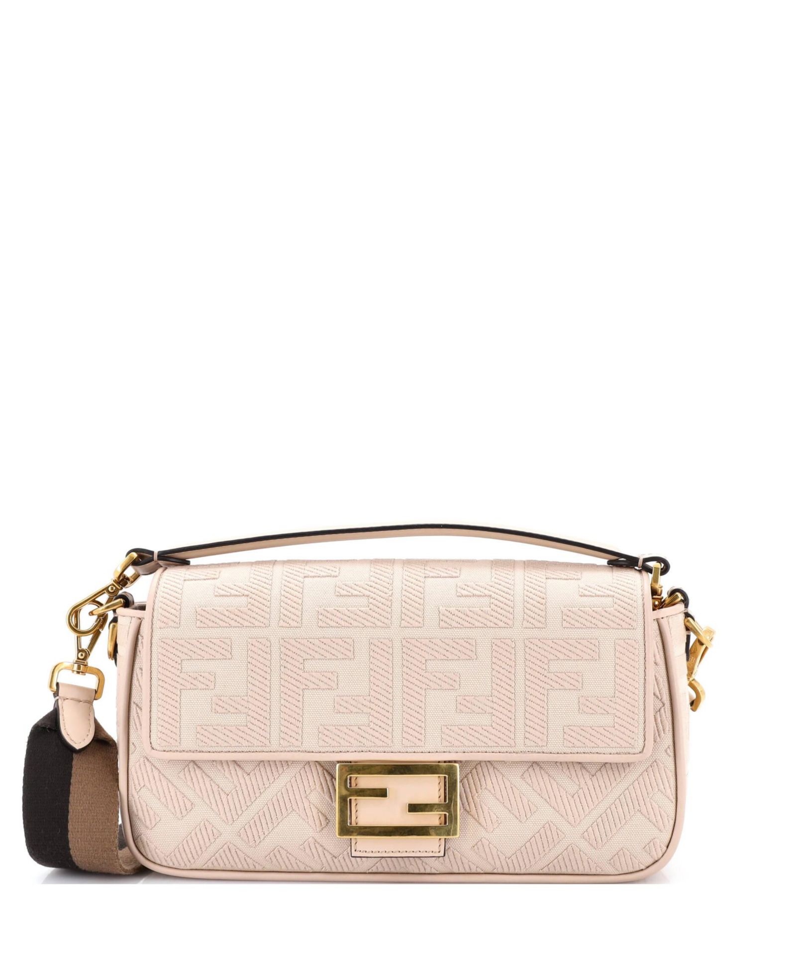Pre-Owned Fendi Medium Baguette NM Bag Zucca Embroidered Canvas