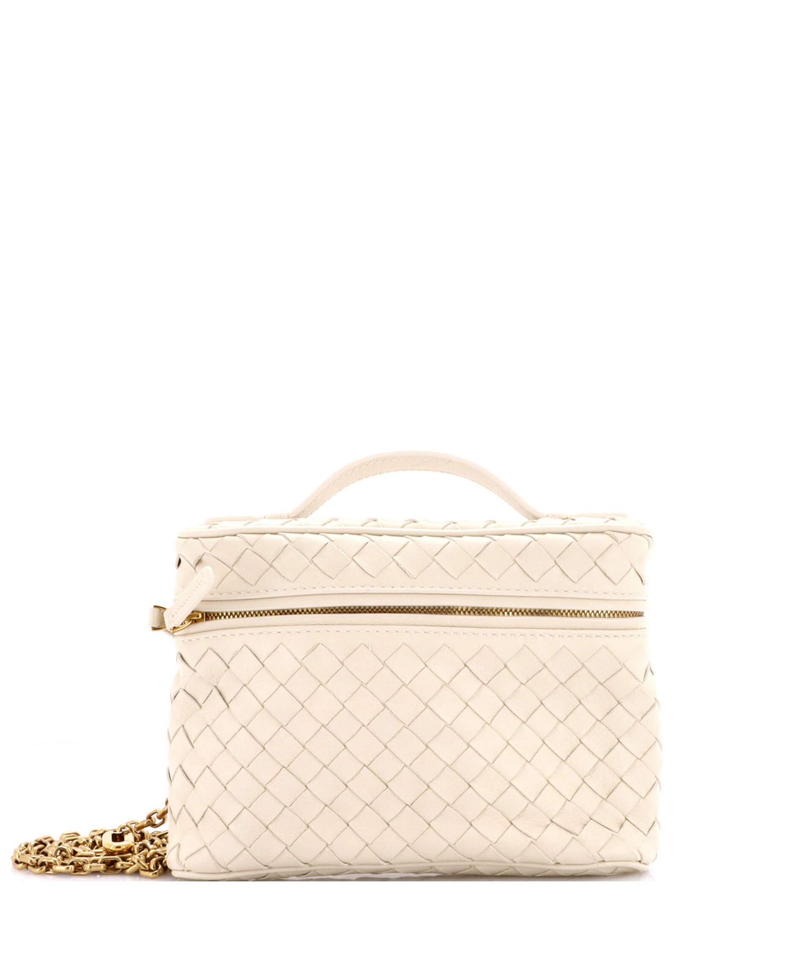Pre-Owned Bottega Veneta Small Soft Chain Vanity Case Intrecciato Leather