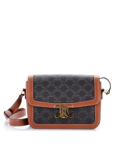 Pre-Owned Celine Medium Triomphe Shoulder Bag Triomphe Coated Canvas