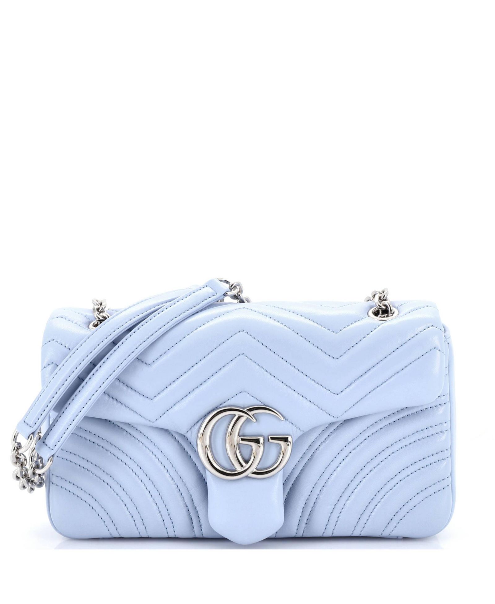 Pre-Owned Gucci Medium GG Marmont Flap Bag Matelasse Leather