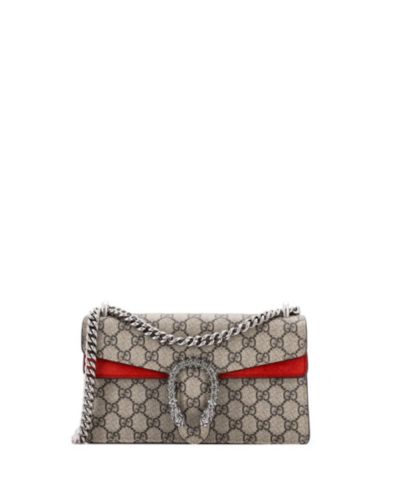 Pre-Owned Gucci Small Dionysus Bag GG Coated Canvas with Crystal Embellished Metal