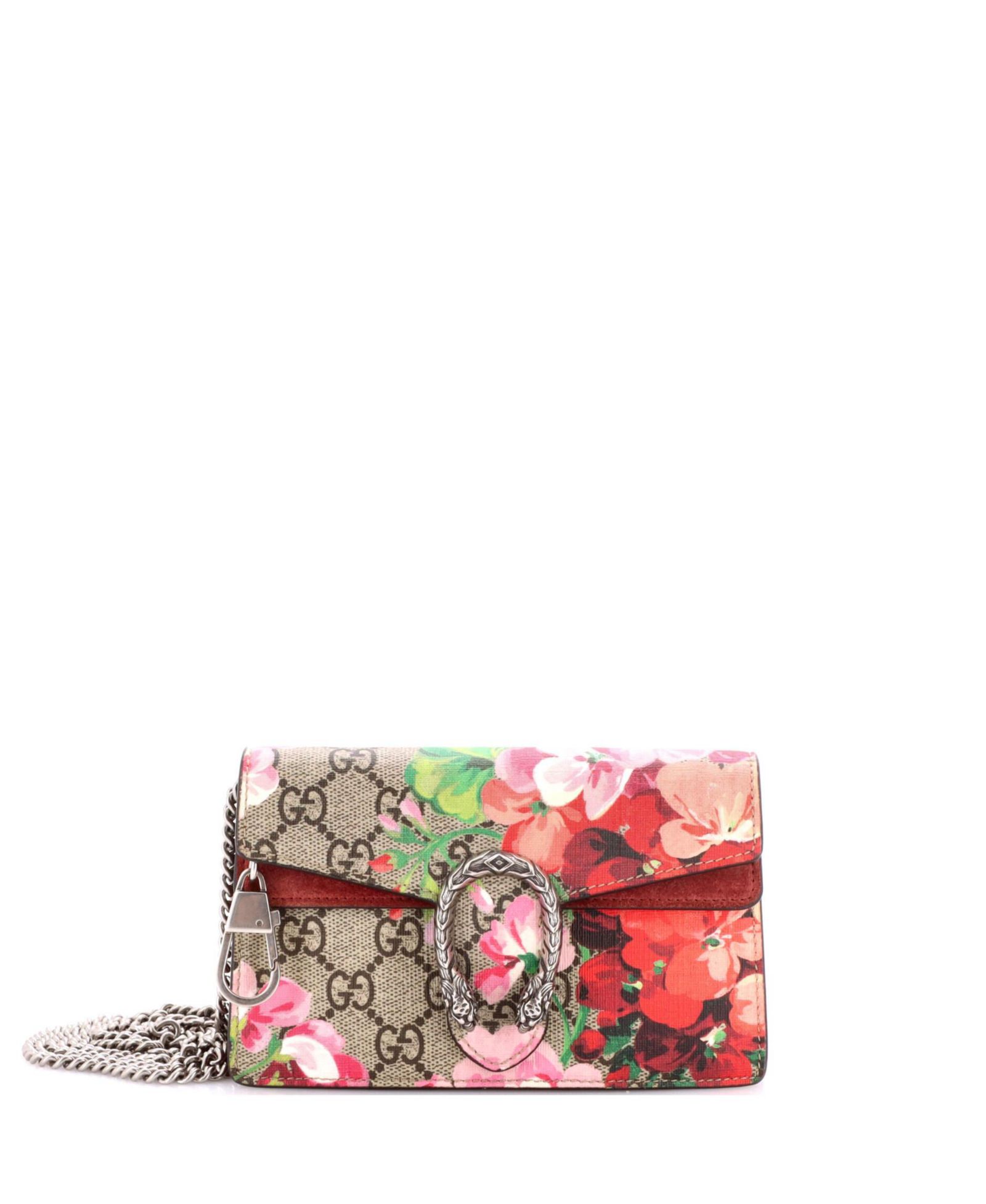 Gucci Super Mini Dionysus сумка с принтом Blooms, GG Coated Canvas