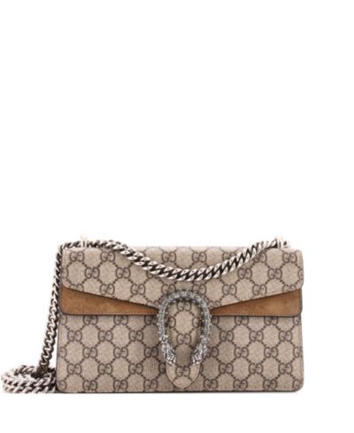 Pre-Owned Gucci Small Dionysus Bag GG Coated Canvas with Crystal Embellished Metal